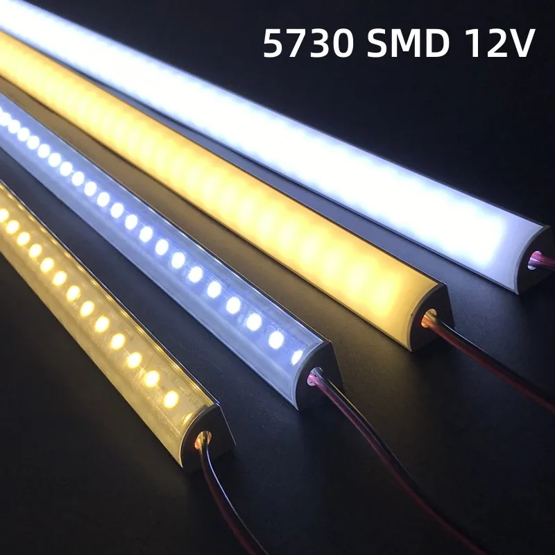 1-30PC 를 경직 된 LED 스트립 DC12V50CM20 인치 SMD5730 36leds 는 V-평평한 모양의 LED 알루미늄 채널 엄밀한 지구를 위한 실내 점화
