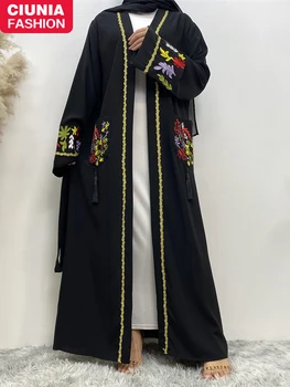 라마단 Abaya 터키 두바이 히잡을 이슬람 여성 드레스 자수 긴 포켓 이슬람교류 카프 탄 아랍에 Khimar 겉모