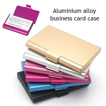 1 개 남자 비즈니스 카드 케이스 스테인리스 스틸 알루미늄 금속 상자 홀더를 커버 여자 비즈니스 신용 카드 홀더 케이스