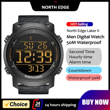 북쪽 가장자리 남성용 시계 디지털 방식으로 시계의 야외 스포츠 시계 패션을 주도 남성용 시계 방수 50M 카운트 알람 시계 2022New Watch
