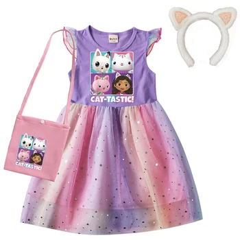 Gabby 고양이 여름 개비의 인형 드레스 아이레 공주운 유아 생일 파티복으로 가방 Headwear