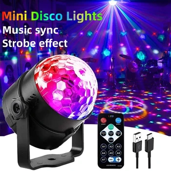 사운드 활성화되는 회전하는 디스코 공 DJ 자등 3W3 개의 LED RGB LED 단계 빛 크리스마스를 위한 웨딩 파티를 조명