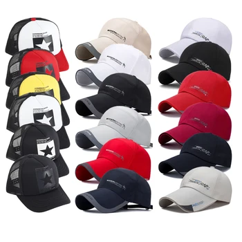 봄의 남자의 야구 모자 모자 모자 남성 Snapback 메시 모자 Multi-의하여 착색되는 연약한 경기 숨 낚시 모양 야외 모자