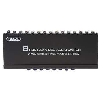8-Way AV 스위치 RCA Switcher8 에서 1 컴포지트 비디오 L/R 택기 상자 DVD STB 게임 콘솔
