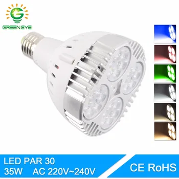 GreenEye PAR30 35W LED 램프 지도된 스포트라이트는 AC220V-240V RGB led par lampara 의 가정 점화를 위한 SMD2835 슈퍼 밝은 E27 주도