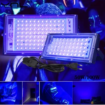 395nm400nm UV 자외선 형광등에 의하여 지도된 홍수 빛 50W100W AC220V 단계 효과 램프 빛 DJ Dicos 자 단 블랙 라이트