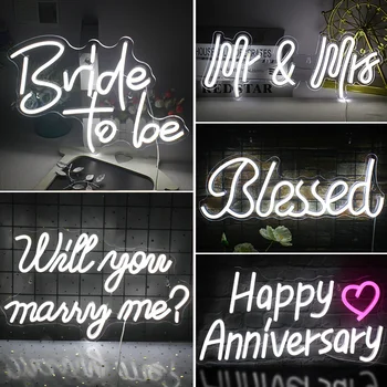 신부는 네온사인 빛 당 결혼식에 저장식 가벼운 벽화 낭만적인 성격에 벽 장식 LED 네온 빛 USB
