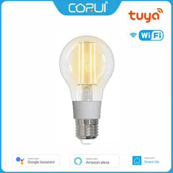 CORUI Tuya WiFi 스마트 필라멘트 전구 7W LED 램프 빛 E27 디 밍이 가능한 조명 806Lm 작품과 함께 스마트 생활 Alexa Google 홈