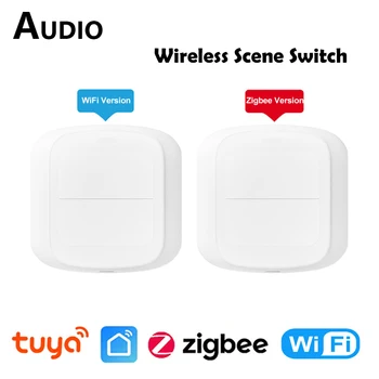 Tuya WiFi ZigBee Smart 현장 Wireless 푸시 버튼 스위치 컨트롤러에 자동화 시나리오 2 갱 스마트 홈 기기 스마트롤