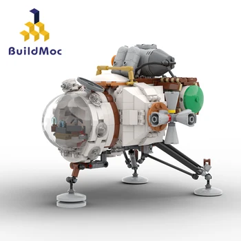 BuildMoc 크기가 큰 외부 Hearthian 우주선은 우주선 빌딩 블록을 설정한 야생 공간 우주선 비행선 벽돌 어린이를위한 장난감 선물