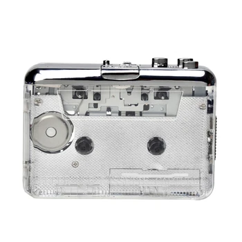 카세트 플레이어,휴대용 테이프 레코더를 Mp3 가득 차있는 투명한 쉘 USB/Type-C 트 카세트를 MP3 형식으로 테이프 플레이어