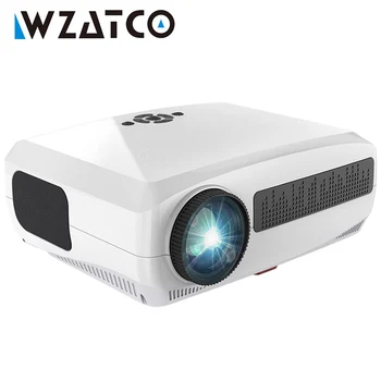 WZATCO C3 4D 키스톤 LED 프로젝터 4K 안드로이드 10.0WIFI1920*1080P Proyector3D 가정 극장 미디어의 비디오 플레이어 게임 Beamer