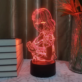 겐신 영향이 게임 그 아크릴판 빛난한 아이는 밤 빛 Led3D 애니메이션 램프 크리스마스 장식 선물 Raiden Shogun