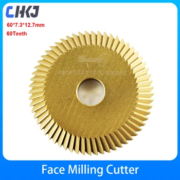 CHKJ 고속도강 티타늄 60*7.3*12.7 mm 블레이드의 얼굴 밀링 커터를 위한 총리는 싱 키 커팅 머신 자물쇠 제조공 공구 60T