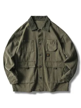 일본어 스트리트웨어 육군 녹색 화물 재킷은 남자는 여자복 하라주쿠 코트 패션 군사 캐주얼 작업복