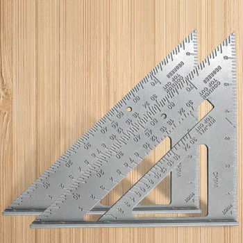 알루미늄 합금 스퀘어 삼각형자 7 인치 목공 측정장치에 90 도까지 두껍게 각자 대시 보자