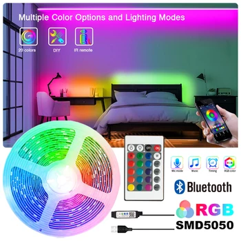 Led 지구 빛 RGB 응용 프로그램 제어 색상 변경 테이프 TV USB 백라이트 스트립 빛 24keys 침실 장식 DC5V