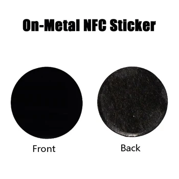 에 얇은 금속 NFC 스티커 NTAG213NTAG215NTAG216 칩 30mm 원 Black