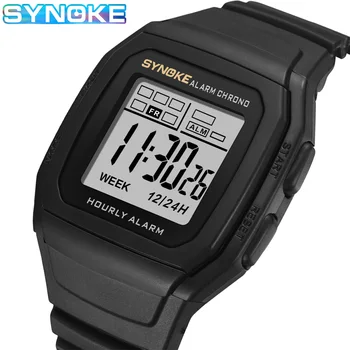 Reloj Hombre 남성 시계 SYNOKE 스포츠 크로노그래프는 디지털 방식으로 지도 전자 시계 시계 경보를 스톱워치 Relogio