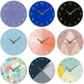 다채로운 벽 시계 벽 침묵의 시간 시계 비 딱 걸려 시계