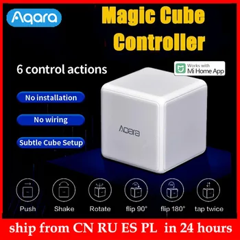 Aqara 마법 큐브 제 Zigbee 통제되는 여섯 개의 작업에 대한 똑똑한 가정 장치 마법의 큐브 컨트롤러의 경우 홈 응용 프로그램
