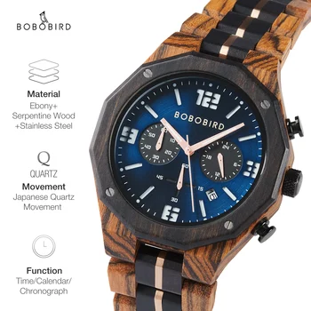 2023 석영 시계에 대한 남성 럭셔리 손목 시계 남자는 나무 스톱워치 데이트 크로노그래프 시계 relogio 남성 시계