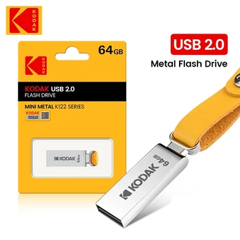 KODAK USB2.0USB 플래시 드라이브 금속 Pendrive USB3.0 16GB32GB,64GB128GB 미니 Memoria Usb 죽 Landyard 키 Usb 스틱