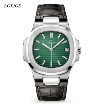 2023 새로운 유행 진짜 가죽 시계 녹색 다이얼은 최고 브랜드 명품 시계 최고의 남성을 위한 선물용으로 군사 남녀 공통계 시계