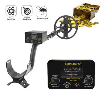 TC-200 전문 금속 탐지기 핀 포인터 금 측정 기계 휴대용 보물 사냥꾼 금 깊이는 방수 금속 탐지기