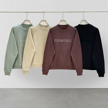 Essentials 새로운 패션 브랜드 남 라운드 목 3D 고무로 인쇄 편지는 오버사이즈 힙합 느슨한 간단한 스웨터