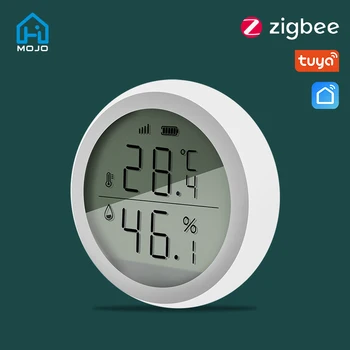 Tuya 스마트 ZigBee 온도계는 가정 실내 온도와 습도 감지기와 LCD 디스플레이 응용 프로그램 음성 제어 Alexa Google 홈