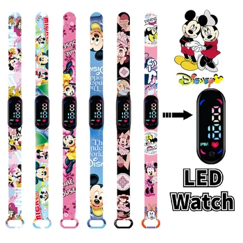 디즈니 미키는 어린이 시계를 만화 캐릭터 도널드 데 LED 전자 스포츠 아이들이 팔찌 시계