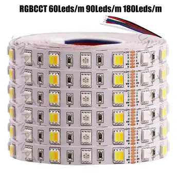 12V24V RGBCCT LED 지구 빛 5M2835SMD5050Flexibla LED 테이프 RGBW RGBWW60 90 180Leds/m 방수 LED 스트라이프 로프 장식