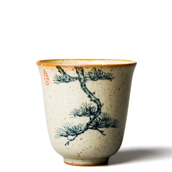 4 스타일의 손으로 그린 파인 도자기 Jingdezhen 물 컵 아름다운 차 한잔을 설정 난 Teaware 매 커피 머그컵에 대한 차 행사