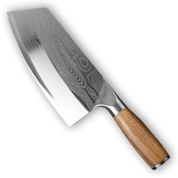주방용 칼 칼사 칼 스테인리스 면도 날카로운 슬라이스를 자르고 고기는 중국 정육점용 칼 나무를 처리 슬라이
