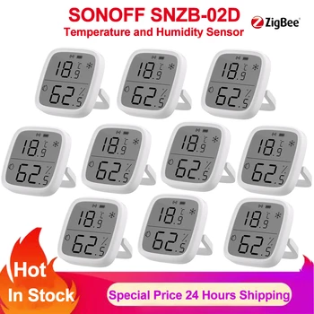 SONOFF SNZB-02D Zigbee3.0LCD 스마트 온도 습도 센서로 원격에 실시간 모니터링이 정확성을 통해 eWelink Alexa Google