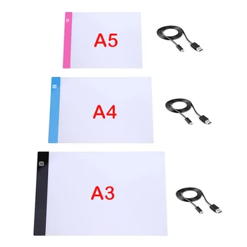 Elice A2A3A4A5 매우 얇은 LED 드로잉 디지털 그래픽 Pad USB LED 가벼운 패드리 전자 태블릿화 예술