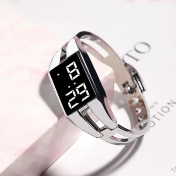 패션 시계를 방수 지도된 디지털 전자 시계 팔찌는 손목시계 여 Mujer 여성용 시계 시계 여성