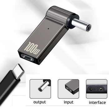 PD100W 휴대용 퍼스널 컴퓨터 힘 충전기 어댑터 연결관 유형 USB-C 성 DC 남성 잭 플러그 변환기 에이서 삼성 Lenovo