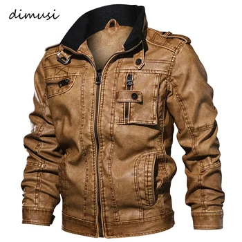 DIMUSI 남성 가을 겨울 PU 가죽 재킷은 가죽 재킷은 남성 사업 캐주얼한 코트를 의류 브랜드 5XL,TA132