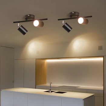 검은 현대적인 LED 궤도 빛을 거치된 표면은 천장 램프 거실을 위한 가정 점화 옥수수 속 스포트라이트에 대한 의류 상점