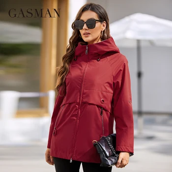 GASMAN 새로운 여성의 재킷 봄 2022 짧은 높은 품질의 트렌치코트 여성 스포츠 용 재킷의 일종 후드 디자인 단단한 여성 보내다 8223