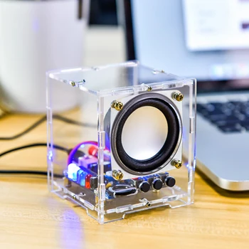 블루투스 스피커 Power Amplifier2.1 스피커 상자 2 인치 투명한 포탄을 가진 LED 가벼운 오디오 DIY 전자 부 키트