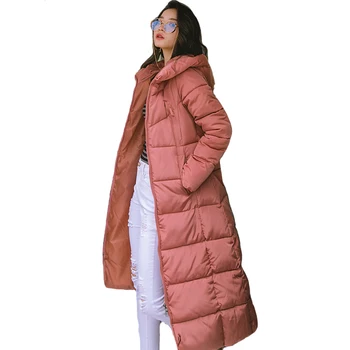 뜨거운 판매 겨울 여자 재킷 X-긴 다운 두건이 있는 면에 의하여 덧대지는 여성 코트 고품질 착실히 따뜻한 여자의 파카 코트