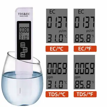 3 1TDS EC PH 미터 검사자 PH 미터 전문적인 디지털 방식으로 LCD 물 테스트 펜 순도 필터 물질 모니터링 도구