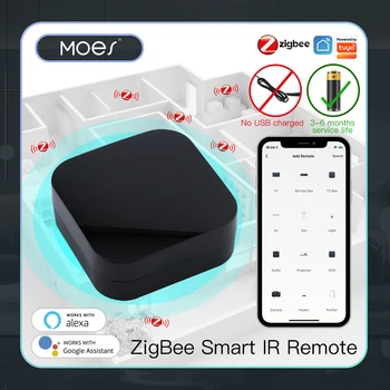 MOES Tuya ZigBee Smart 적외선 원격 제어 보편적인 적외선 원격 컨트롤러를 위한 똑똑한 가정과 함께 작동 Alexa Google 홈
