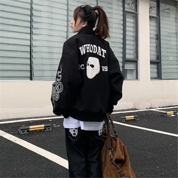 여자 폭격 재킷을 하라주쿠 힙합형 블랙 코트 남 봄 벨벳 Bomber Jacket chaquetas