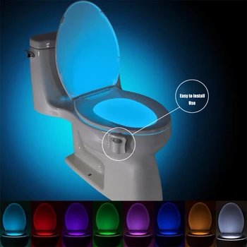 ZK30 스마트 PIR 운동 측정기는 화장실 좌석 밤 빛 8/16 색상 방수 역광선을 위해 화장실은 그릇 LED 램프 WC 화장 빛