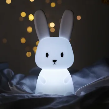 귀여운 실리콘 밤 라이트 토끼 고래 고양이를 터치 센서 재충전용 침실 램프를 위한 아이는 선물