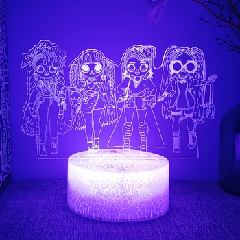 OMG 인형 롤 놀라운 테이블 램프를 위한 침실 만화 도 침대 밤 빛을 귀엽 방식이 아이들의 크리스마스 선물